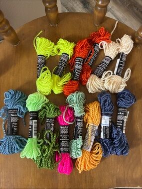 14 multi color plastic canvas yarns 20 yards each
